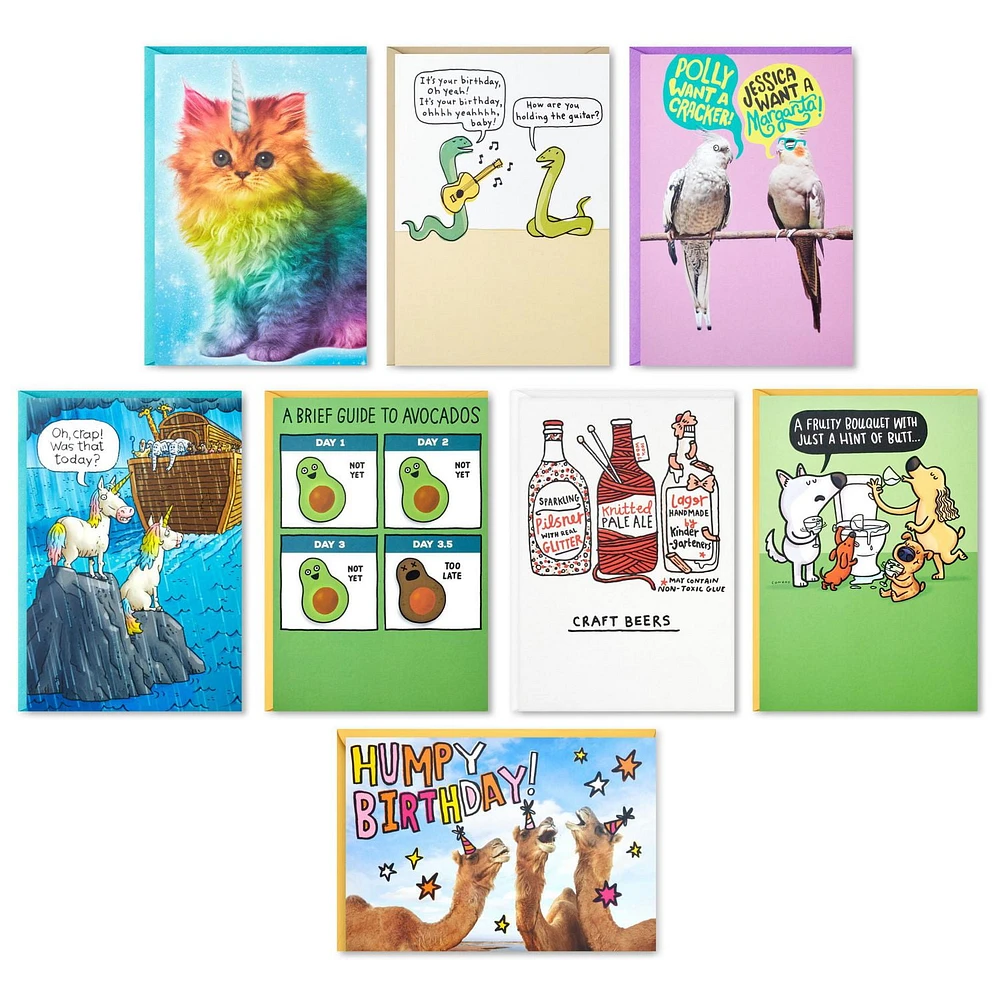 Hallmark Shoebox Funny Birthday Cards Assortment (8 Cards with Envelopes)