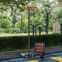 Soozier Portable Basketball Hoop, 8-10ft Height Adjustable, with Wheels