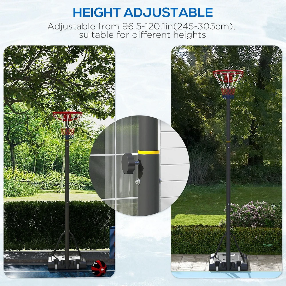 Soozier Portable Basketball Hoop, 8-10ft Height Adjustable, with Wheels