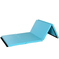 Soozier PU Exercise Gym Mat Stretching Yoga Sport Tumbling Pad Light Blue