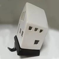 HOLIDAY TIME 6INCH CERAMIC WHITE HOUSE STOCKING HOLDER