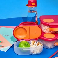 Boîte à goûter b.box pour enfants et tout-petits : contenants à 2 compartiments, mini boîte à bento. Étanche, sans BPA. À partir de 4 mois (capacité de 340 ml).