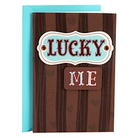 Hallmark Love Card for Him, Lucky Me to Have You (Valentines Day Card or Anniversary Card)