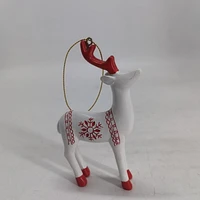 Holiday Time Winter Chalet 5 inch Red Polyresin Reindeer Ornament