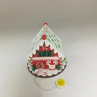 HOLIDAY TIME 5.3INCH LIGHTED GINGERBREAD HOUSE WITH SANTA, Size: 5.3* 5.3 inches