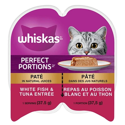 Whiskas Perfect Portions Whitefish & Tuna Paté Wet Cat Food, 75g