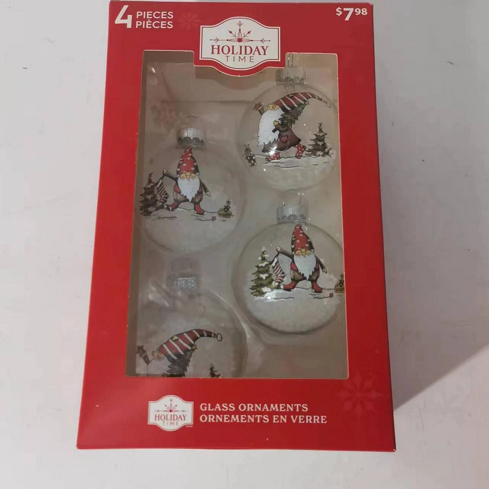 Holiday Time 65mm X 4CT Gnome Glass Ornament