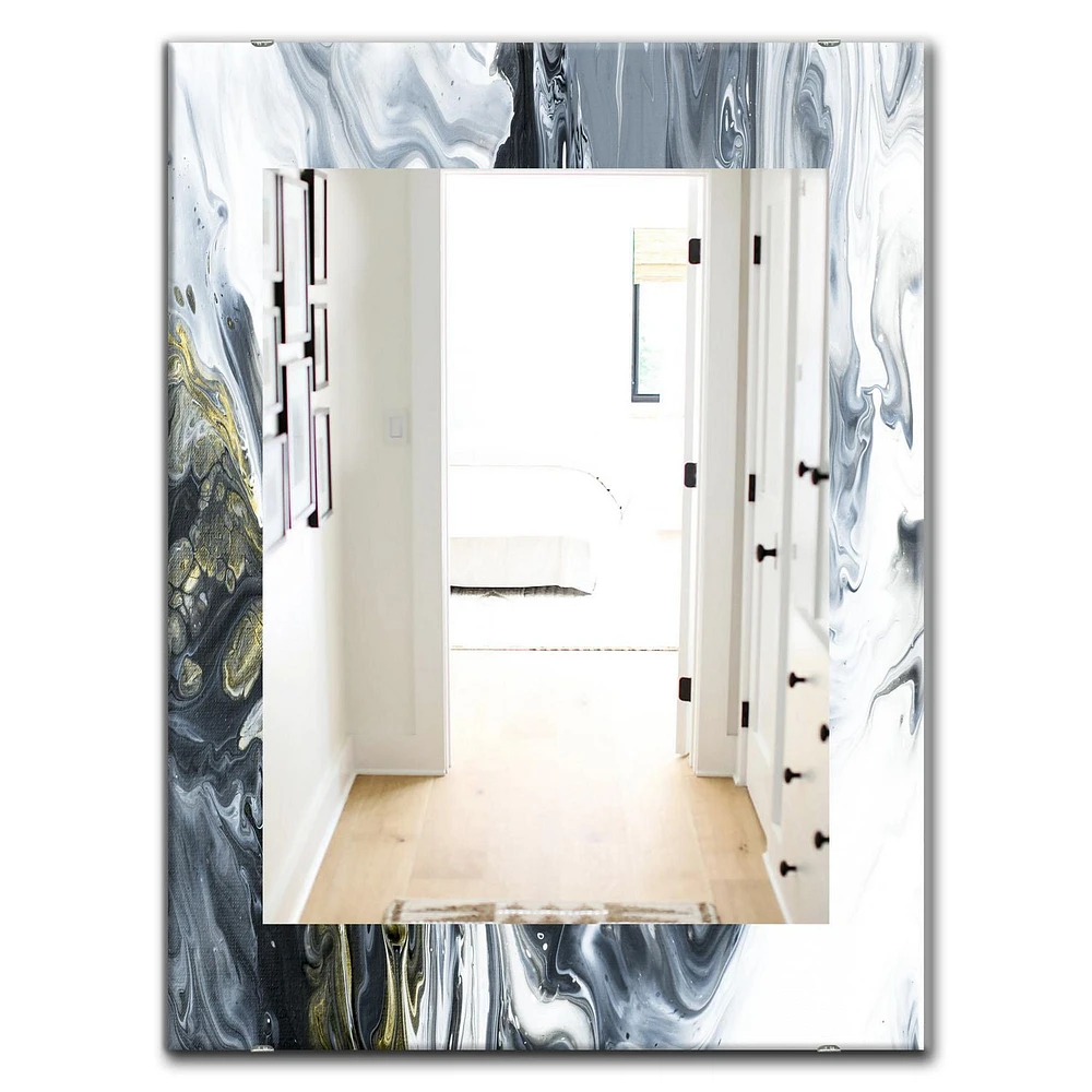 Designart 'Marbled Geode 13' Mid-Century Mirror - Wall Mirror - 28x40