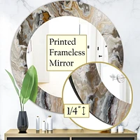 Designart 'Onyx Detail Composition' Mid-Century Mirror - Oval or Round Wall Mirror - 32x32