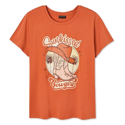 The Pink Closet Women's Plus Crew Neckline Tee, Sizes 1X-4X