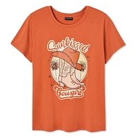 The Pink Closet Women's Plus Crew Neckline Tee, Sizes 1X-4X