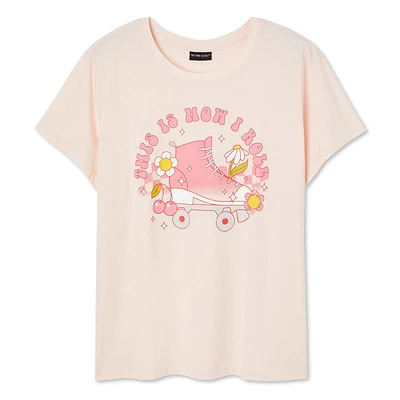 The Pink Closet Women's Plus Crew Neckline Tee, Sizes 1X-4X