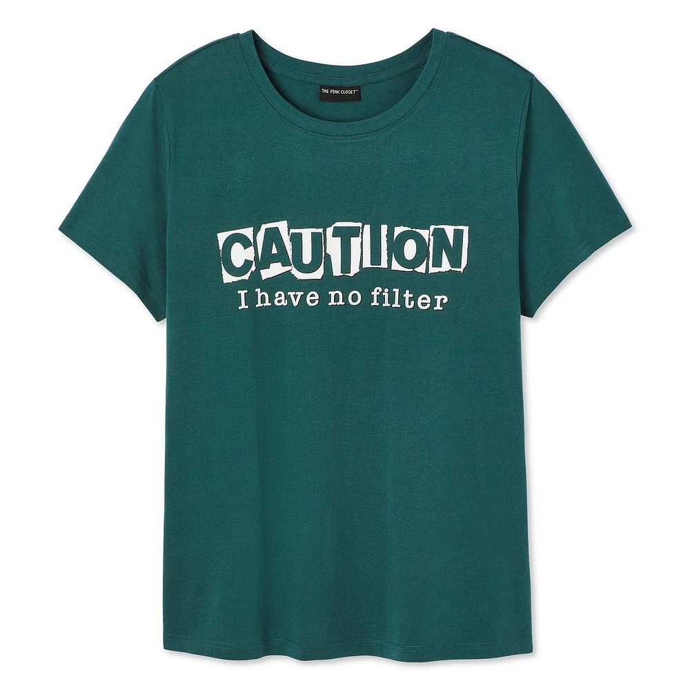 T-shirt à encolure ras du cou The Pink Closet Plus pour femmes Tailles 1X-4X