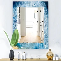 Designart 'Geode Interior With Light Blue Crystals' Mid-Century Mirror - Vanity Mirror - 24x36