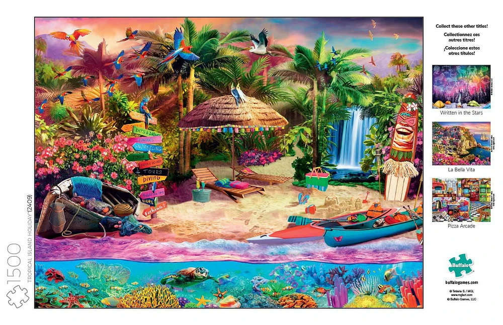 Buffalo Games - Art of Play - Tropical Island Holiday - 1500 Piece Jigsaw Puzzle