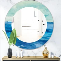 Designart 'Out To Sea' Traditional Mirror - Oval or Round Wall Mirror - 32x32