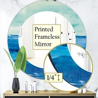 Designart 'Out To Sea' Traditional Mirror - Oval or Round Wall Mirror - 32x32