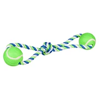 Dogit Knotted Rope Dog Toy, Multicoloured 2-Ball Looped Tug, 46 cm (18in)