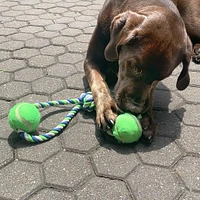 Dogit Knotted Rope Dog Toy, Multicoloured 2-Ball Looped Tug, 46 cm (18in)