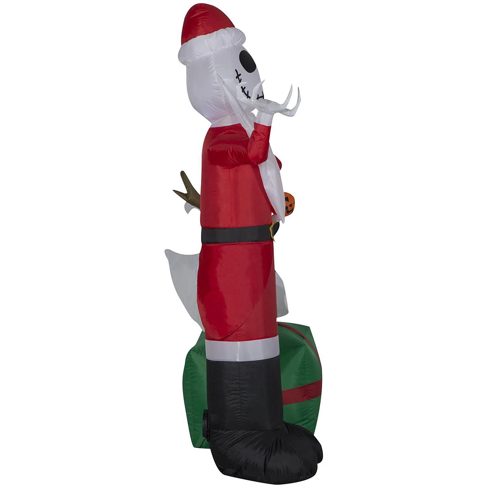 Christmas Inflatable Jack Skellington as Santa and Zero Wearing Antlers