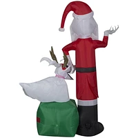 Christmas Inflatable Jack Skellington as Santa and Zero Wearing Antlers