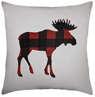 Homeport Plaid Moose Decorative Outdoor Pillow