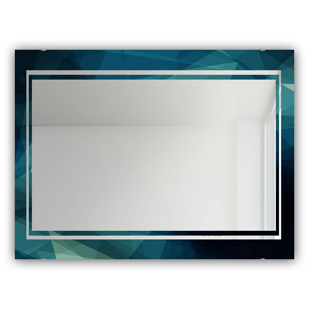 Designart 'Shades Of Blue 3' Glam Mirror - Modern Vanity Mirror - 35.4x23.6