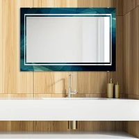 Designart 'Shades Of Blue 3' Glam Mirror - Modern Vanity Mirror - 35.4x23.6