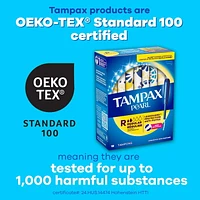 Tampons Tampax Pearl, avec tresse antifuites, degré d’absorption régulier/super, emballage multiple, non parfumés, 34tampons 34CT
