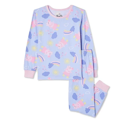 Peppa Pig Toddler Girls' Pajama 2-Piece Set, Sizes 2T-5T