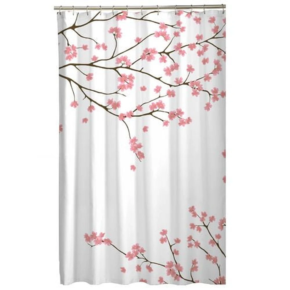 Hometrends Cherry Blossom Fabric Shower Curtain, Shower Curtain 70" x 72" (178 x 183 cm)