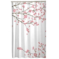 Hometrends Cherry Blossom Fabric Shower Curtain, Shower Curtain 70" x 72" (178 x 183 cm)