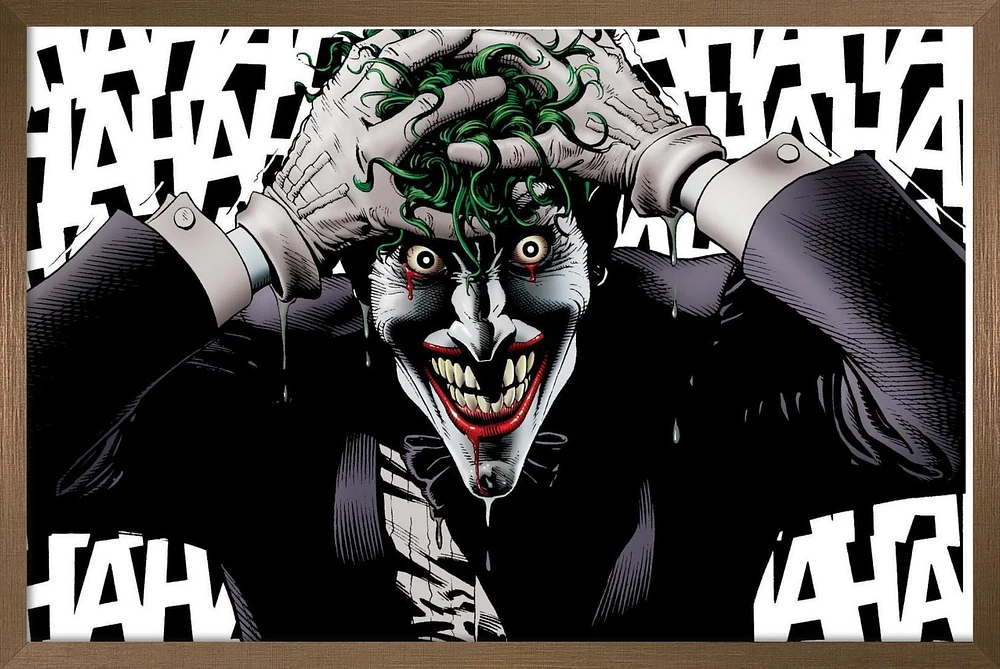 DC Comics - The Joker Crazy Wall Poster, 22.375" x 34" Framed