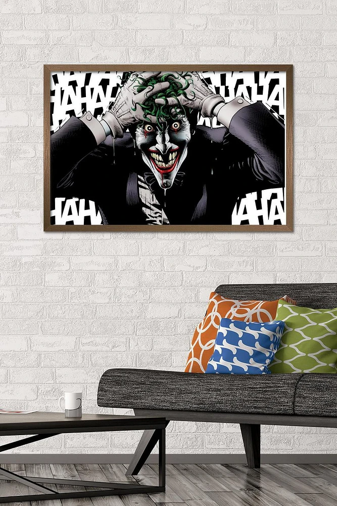 DC Comics - The Joker Crazy Wall Poster, 22.375" x 34" Framed