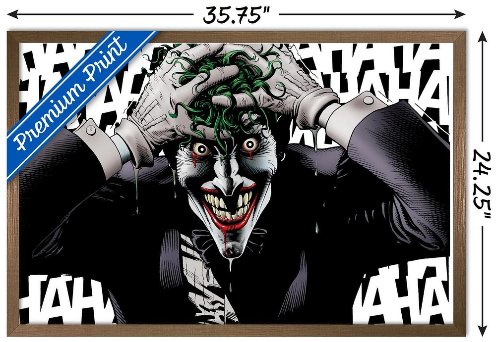 DC Comics - The Joker Crazy Wall Poster, 22.375" x 34" Framed