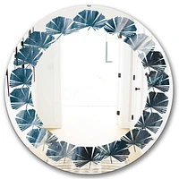 Designart 'Splash Blue Indigo' Modern Round Wall Mirror