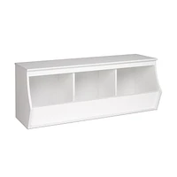 Prepac Monterey Stackable White 3-Bin Storage Cubbie