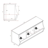 Prepac Monterey Stackable White 3-Bin Storage Cubbie