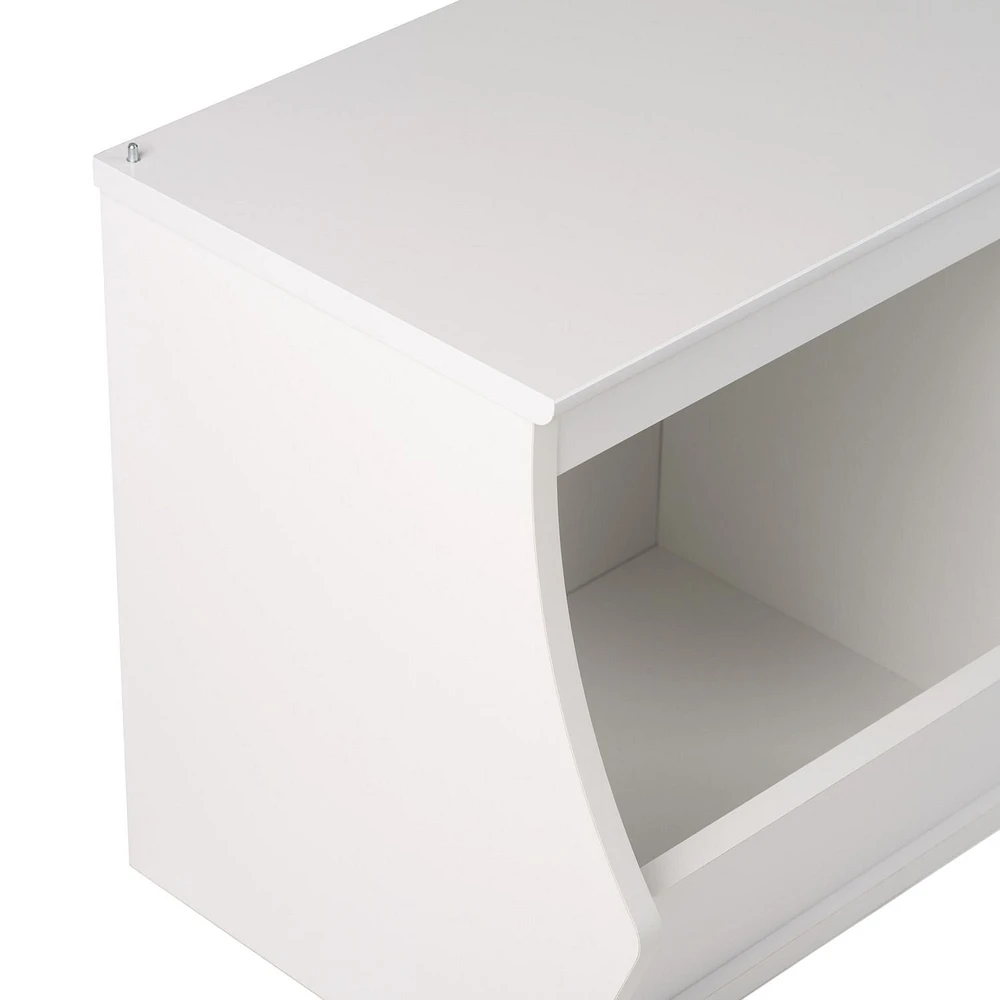 Prepac Monterey Stackable White 3-Bin Storage Cubbie