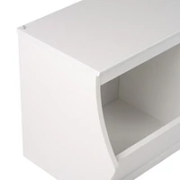 Prepac Monterey Stackable White 3-Bin Storage Cubbie