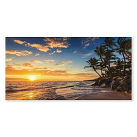 Designart Paradise Tropical Island Beach with Palms Canvas Wall Art