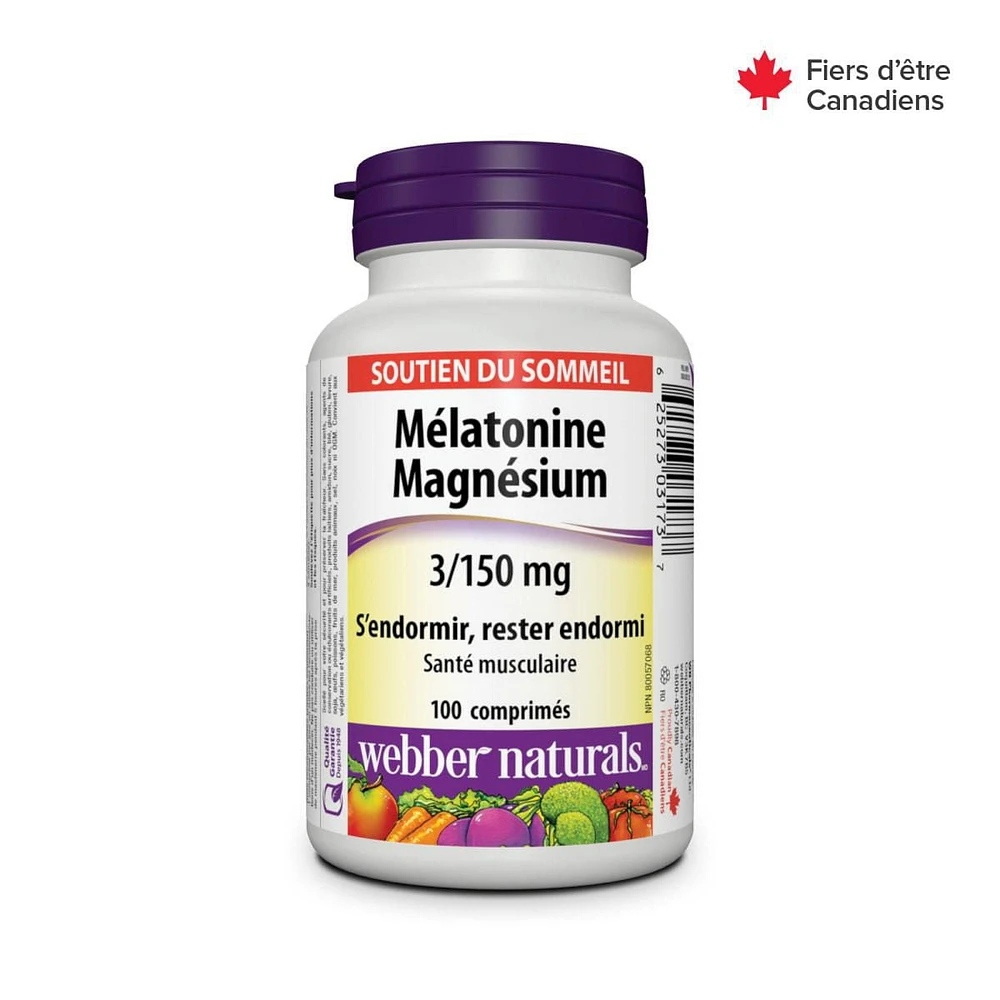 Webber Naturals® Melatonin Magnesium, 3/150 mg, 100 Tablets
