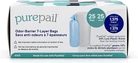 PurePail Classic Odor-Barrier 7-Layer Refill Bags, 25 Count, PUREPAIL REFILL BAGS