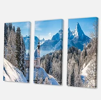 Designart Winter in the Bavarian Alps Canvas Wall Art