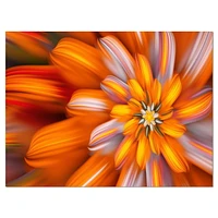 Designart Massive Orange Fractal Flower Canvas Wall Art