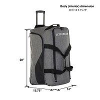 Jetstream 28" Large Wheeled Rolling Upright Duffel Bag with Trolley Handle