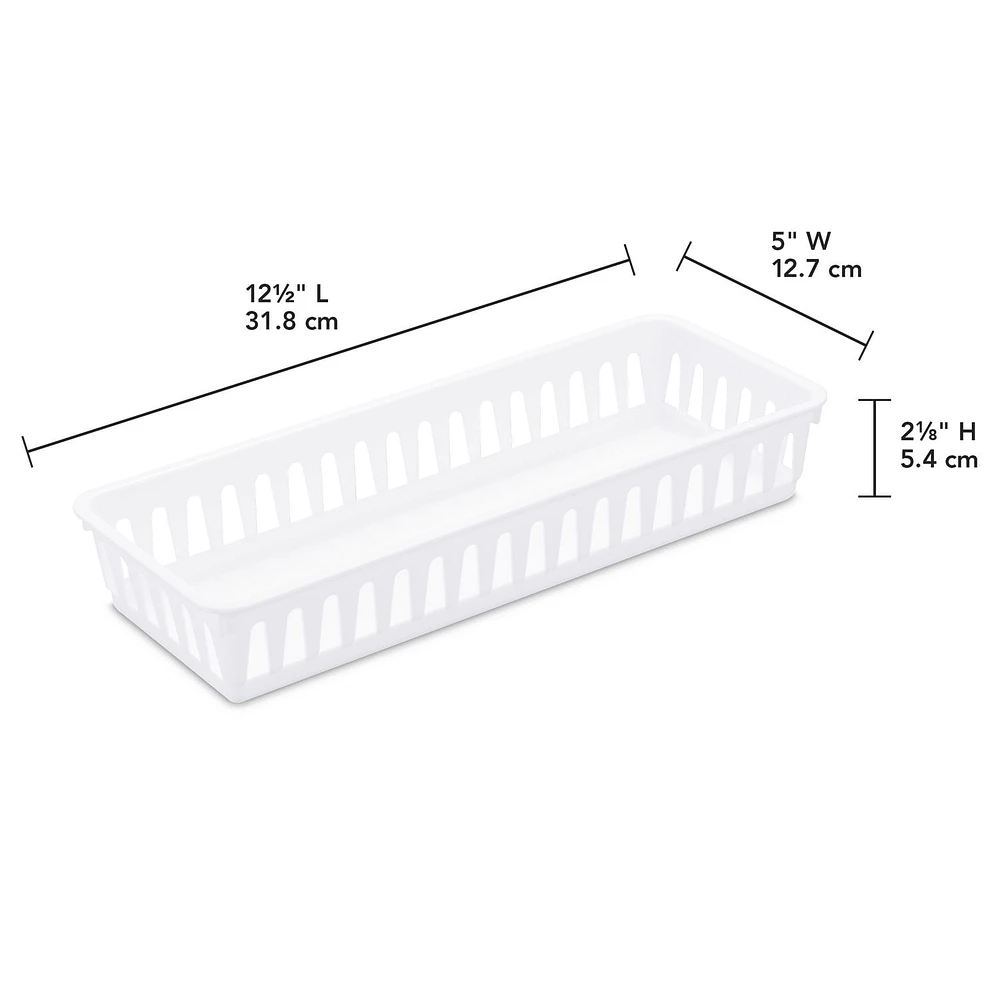 Sterilite White Slim Storage Tray, 1 tray