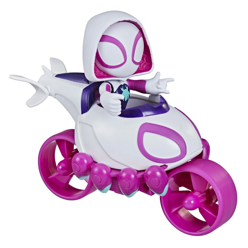 Marvel Spidey and His Amazing Friends Ghost-Spider Action Figure And Copter-Cycle Vehicle, For Kids Ages 3 And Up