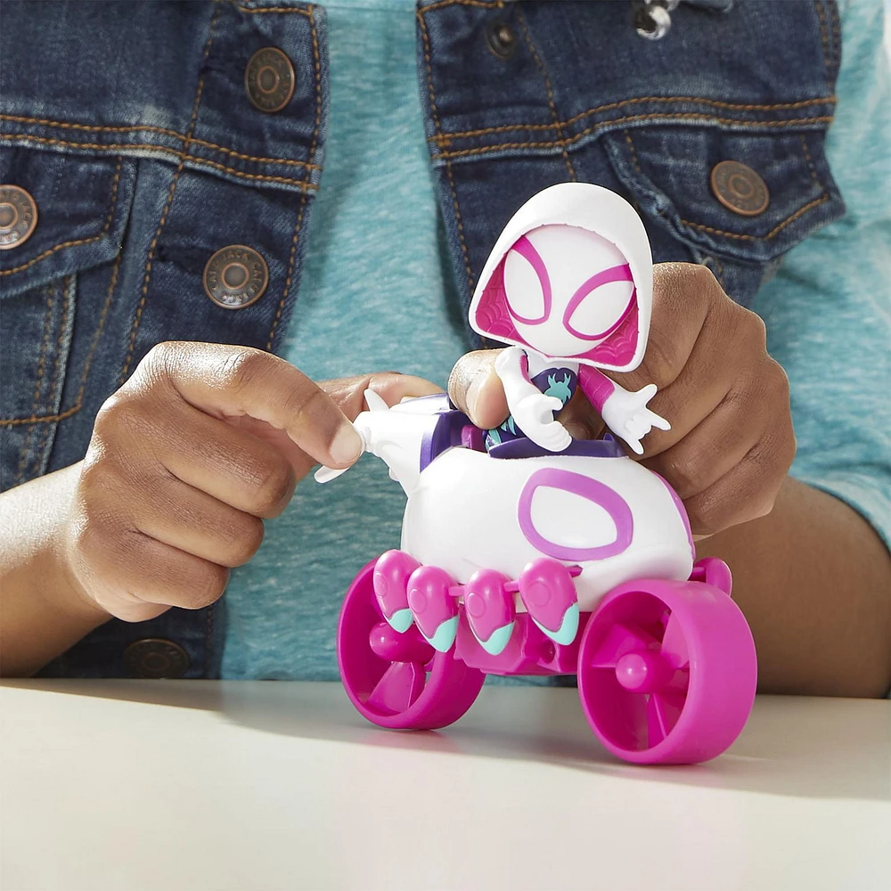 Marvel Spidey and His Amazing Friends Ghost-Spider Action Figure And Copter-Cycle Vehicle, For Kids Ages 3 And Up