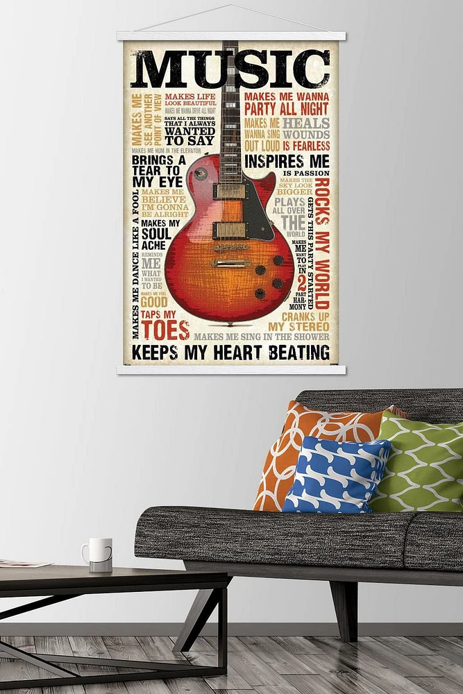 Music Inspires Me Wall Poster, 22.375" x 34"